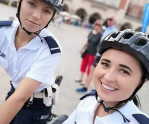 Policjantki i policjanci pilnują porządku... na rowerach
