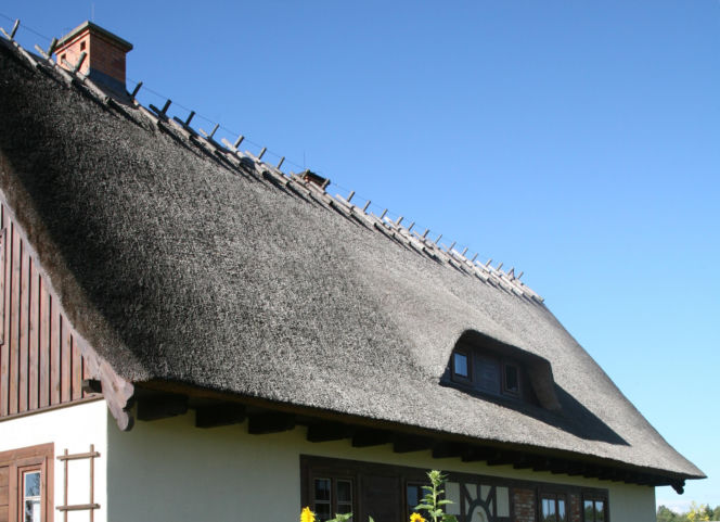 Prostokątne okno w dachu to także tradycyjna forma doświetlenia poddasza w dachach ze strzechy