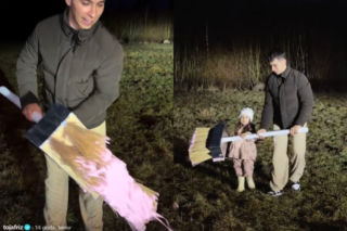 Friz zabrał córkę na… straszenie dzików. Użyli do tego różowej farby! 