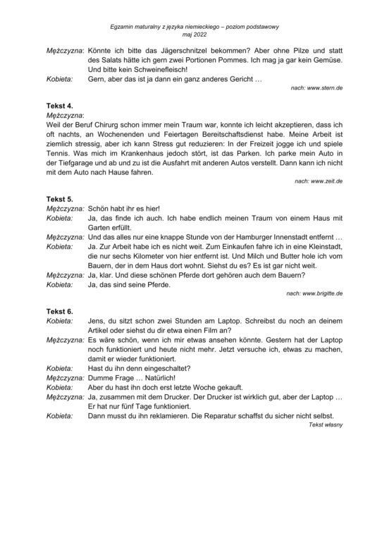 Matura 2022: język niemiecki. Arkusze odpowiedzi, pytania CKE. Poziom podstawowy