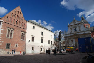 Plac św. Marii Magdaleny i pomnik Piotra Skargi w Krakowie