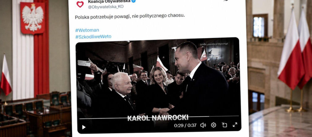 Mocny spot KO przeciwko Nawrockiemu. „Standardy stadionowego młyna”