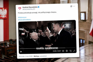 Mocny spot KO przeciwko Nawrockiemu. „Standardy stadionowego młyna”