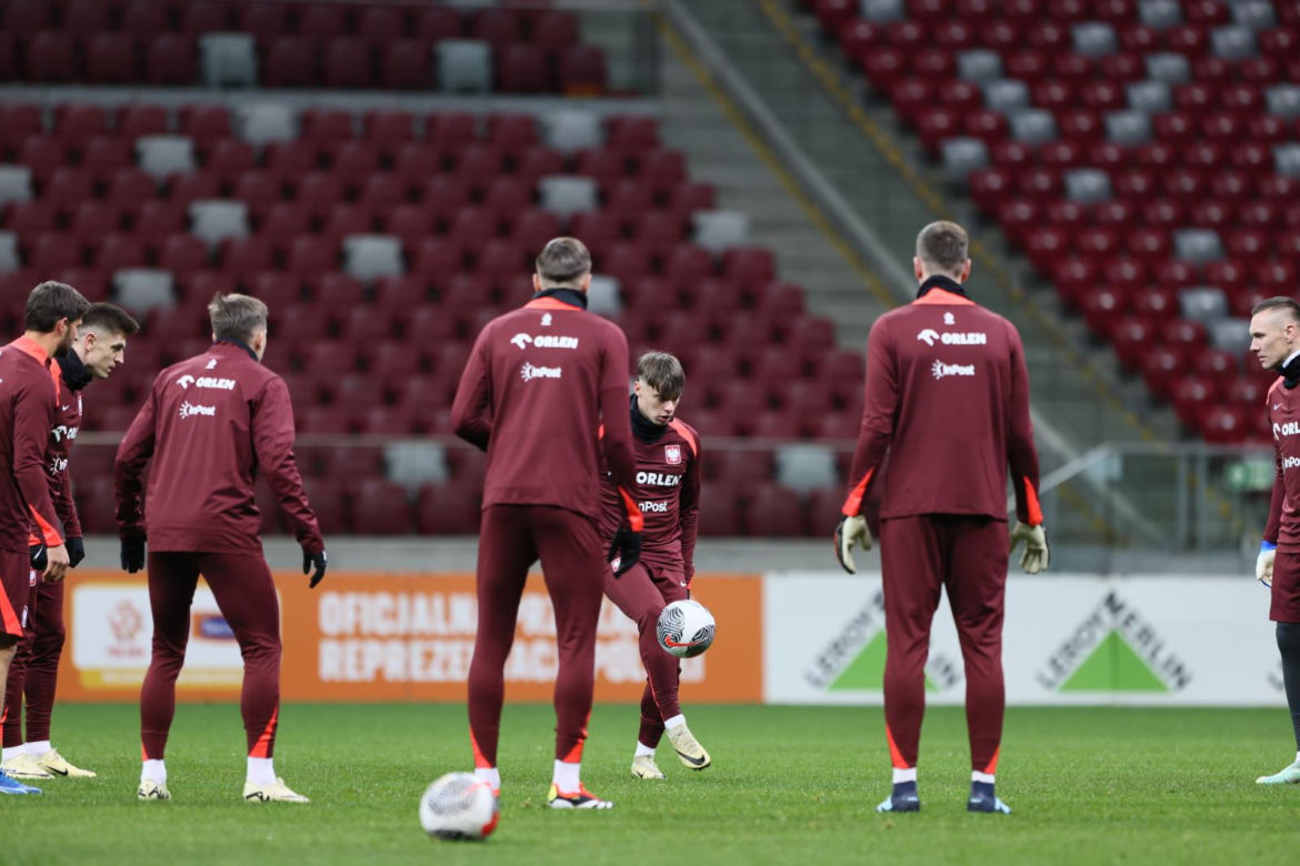 Trening reprezentacji Polski na PGE Narodowym przed meczem barażowym z Estonią o Euro 2024