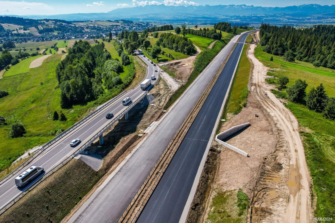 Budowa zakopianki DK 47 Rzdzawka - Nowy Targ - czerwiec 2024