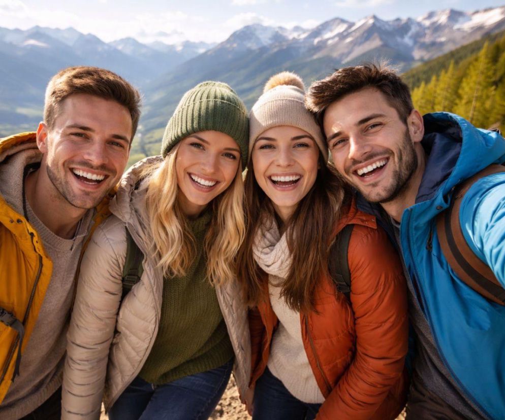 ludzie, góry, szczęście