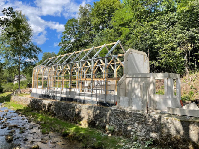 Pijalnia Dolnego Źródła w Świeradowie-Zdroju - zdjęcia z budowy i archiwalia