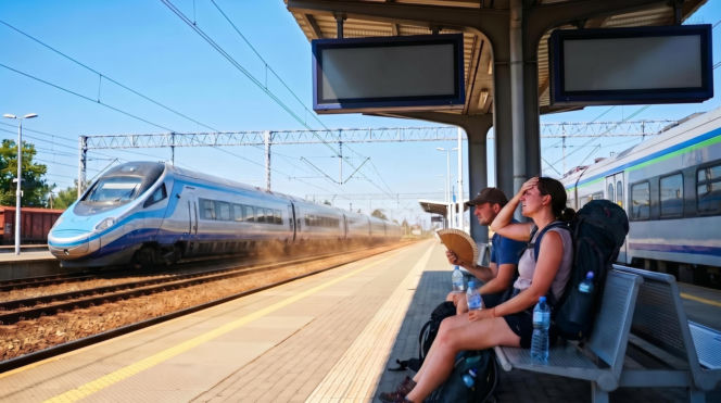 Upał sparaliżował tory. Dziesiątki pociągów odwołanych, pasażerowie wściekli