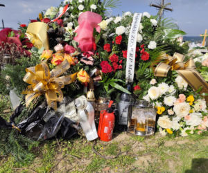 Grób zmarłego strażaka