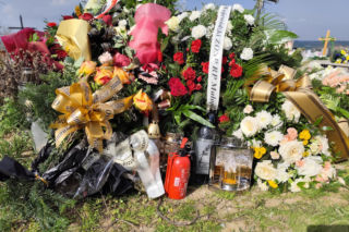 Grób zmarłego strażaka