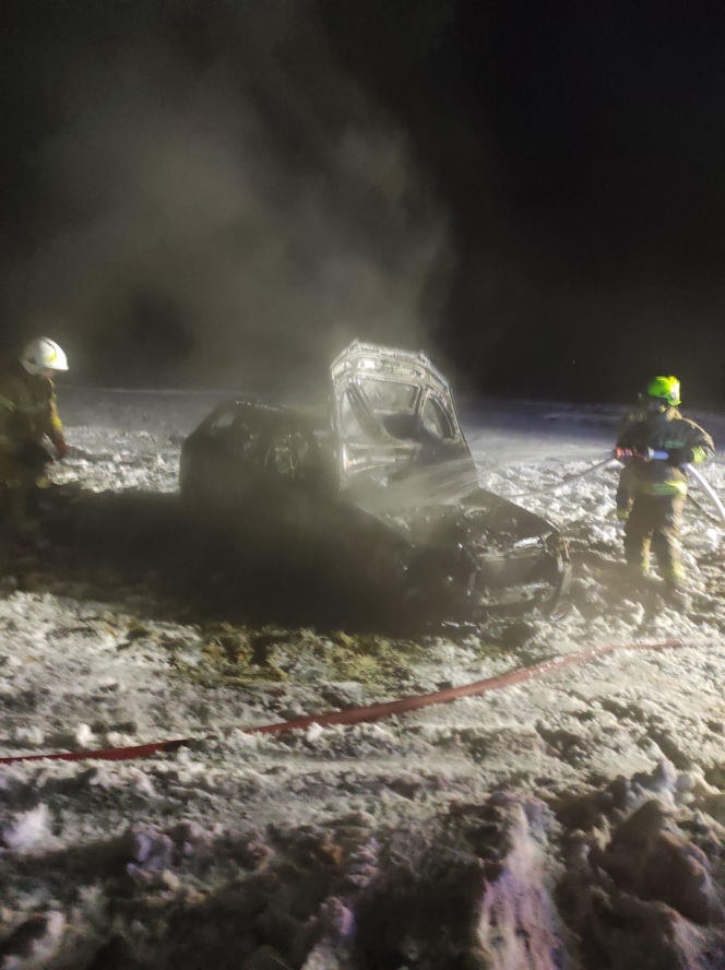 Pożar auta osobowego w Helenowie