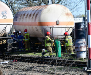 Akcja przepompowywania amoniaku z wykolejonej cysterny