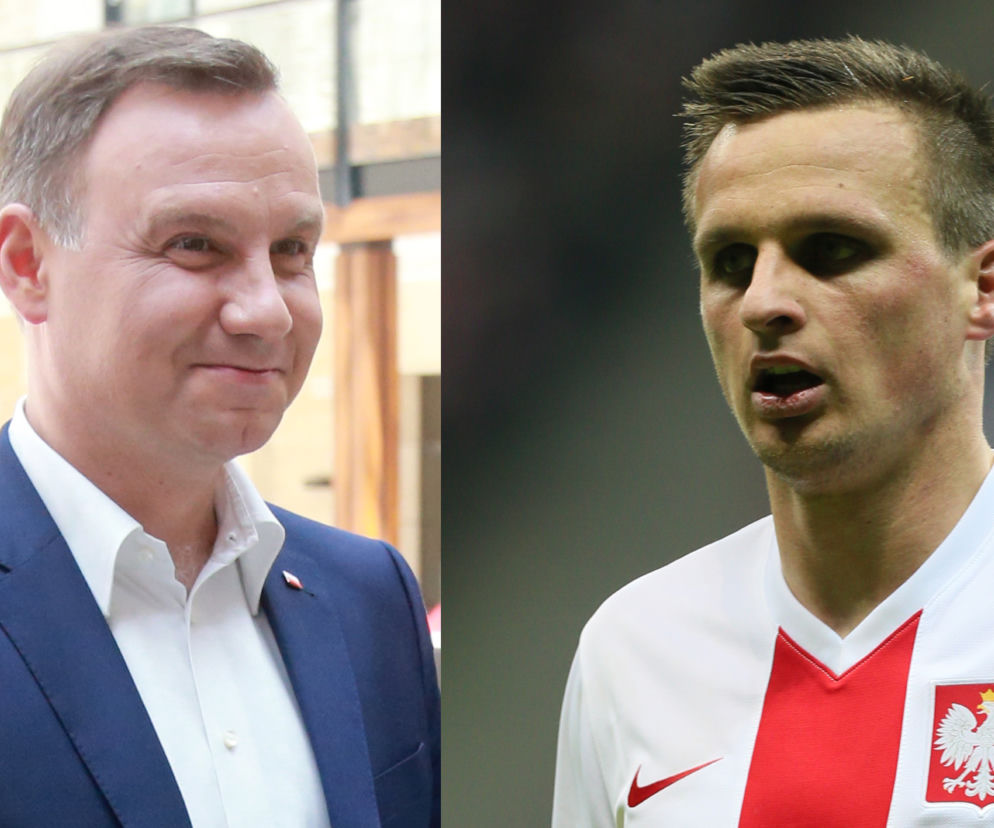 Andrzej Duda i Sławomir Peszko