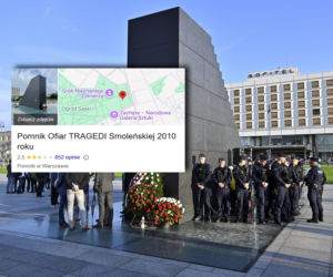 Pomnik Komedii Smoleńskiej. Chcieli odkręcić obraźliwy żart w Google Maps, wyszło z błędem