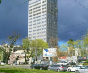 Przebudowa dawnego wieżowca TVP - kwiecień 2021