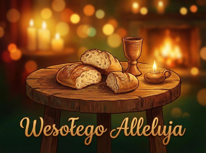 Religijna kartka na Wielkanoc