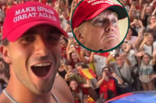 Ferran Torres okrutnie zakpił z Donalda Trumpa w czasie fety w Madrycie! Pamiętacie tę czapkę?