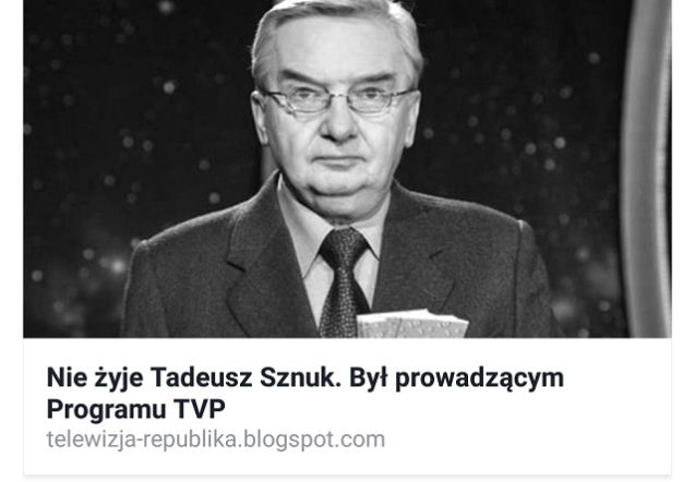 Tadeusz Sznuk nie żyje. Tysiące osób reaguje na wirus