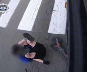 11latek wjechał hulajnoga pod autobus