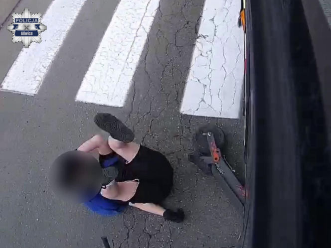 11latek wjechał hulajnoga pod autobus