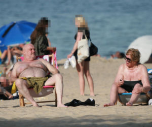Marian Lichtman na plaży