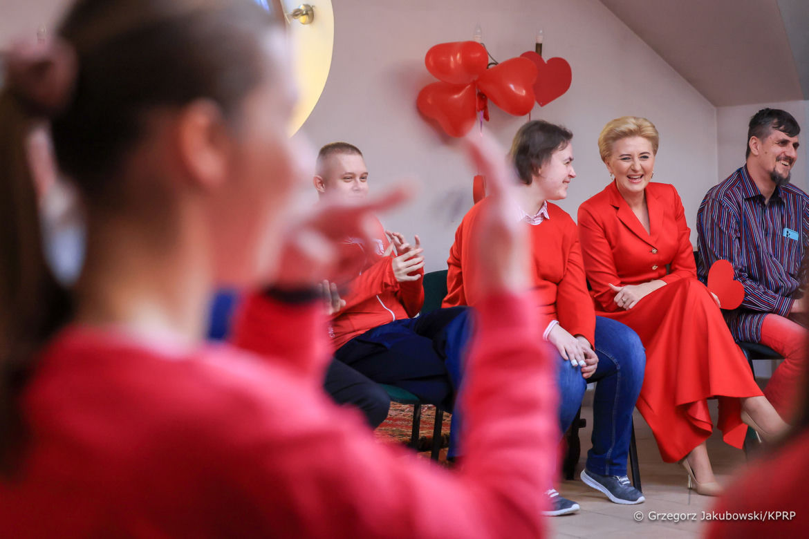 Agata Duda na zabawie walentynkowej