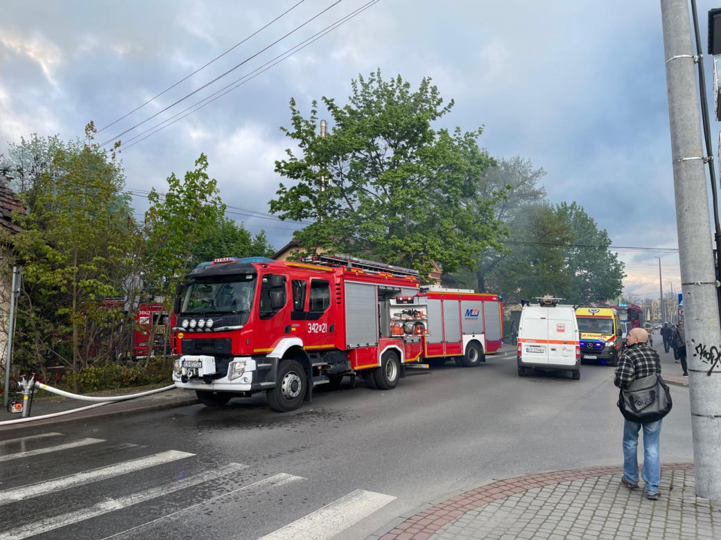 Pożar budynku przy ul. Paderewskiego