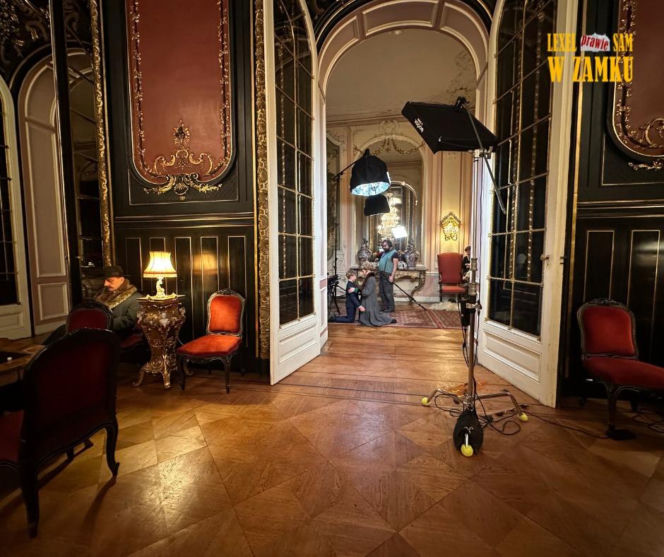 Plan filmowy w zamku w Pszczynie