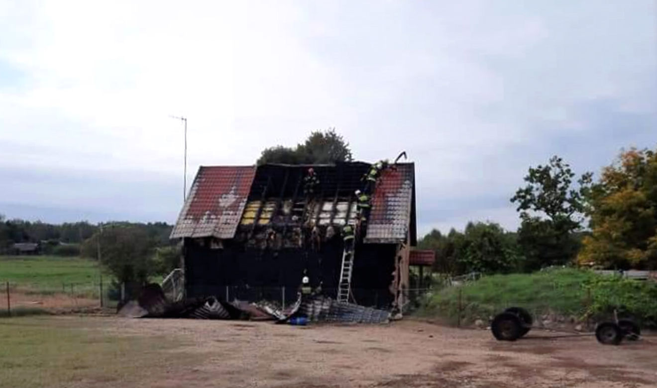 Kolonia Zawady. Pożar domu jednorodzinnego.