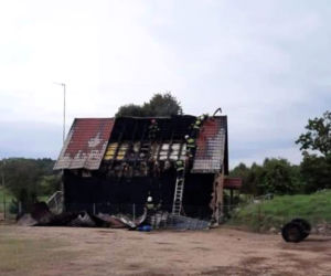 Kolonia Zawady. Pożar domu jednorodzinnego.