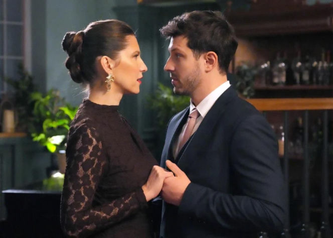 Barwy szczęścia odc. 3362. Regina (Kamila Kamińska), Justin (Jasper Sołtysiewicz)