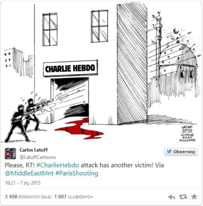  Atak terrorystyczny na Charlie Hebdo - rysunki satyryczne po ataku