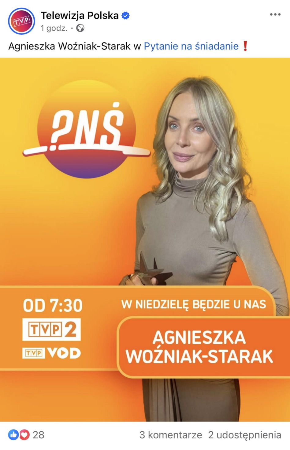 Agnieszka Woźniak-Starak wraca do TVP