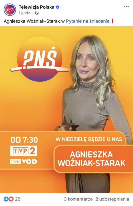 Agnieszka Woźniak-Starak wraca do TVP