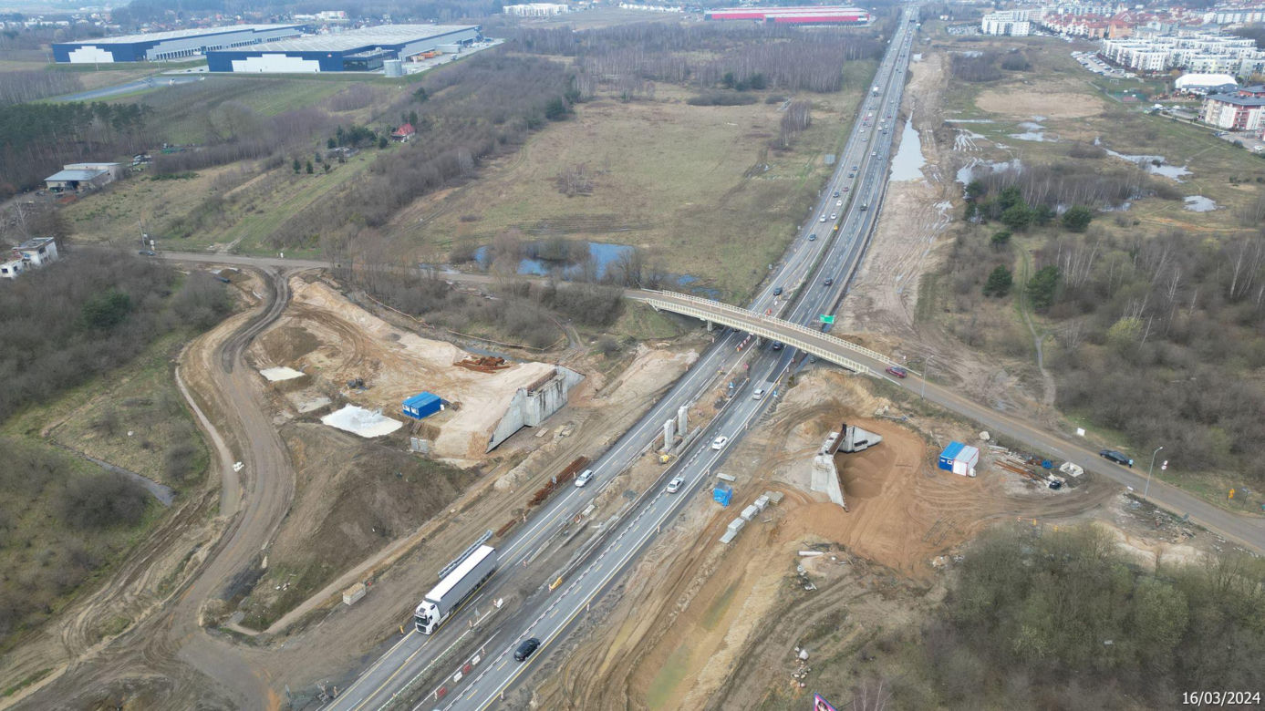 Budowa obwodnicy Metropolii Trójmiejskiej - zdjęcia marzec 2024