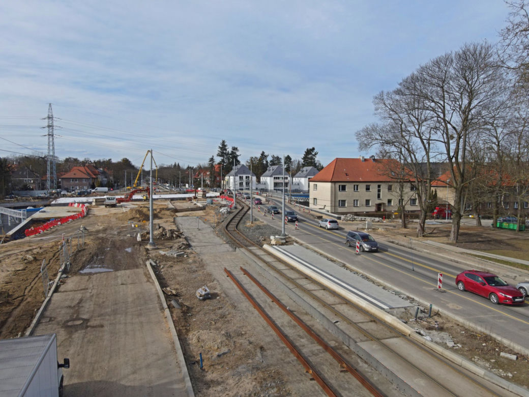Budowa węzła Łękno - marzec 2021