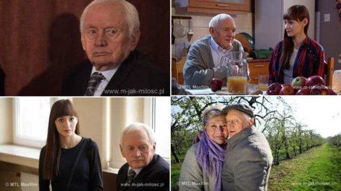 M jak MIŁOŚĆ. LUCJAN (Witold Pyrkosz), JANKA (Joanna Osyda), BASIA (Joanna Osyda)