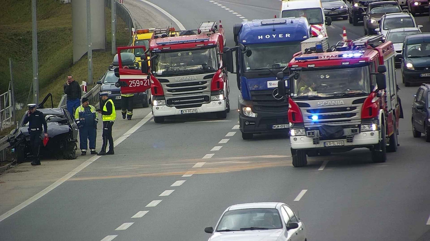 Poważny wypadek na wschodniej obwodnicy Krakowa