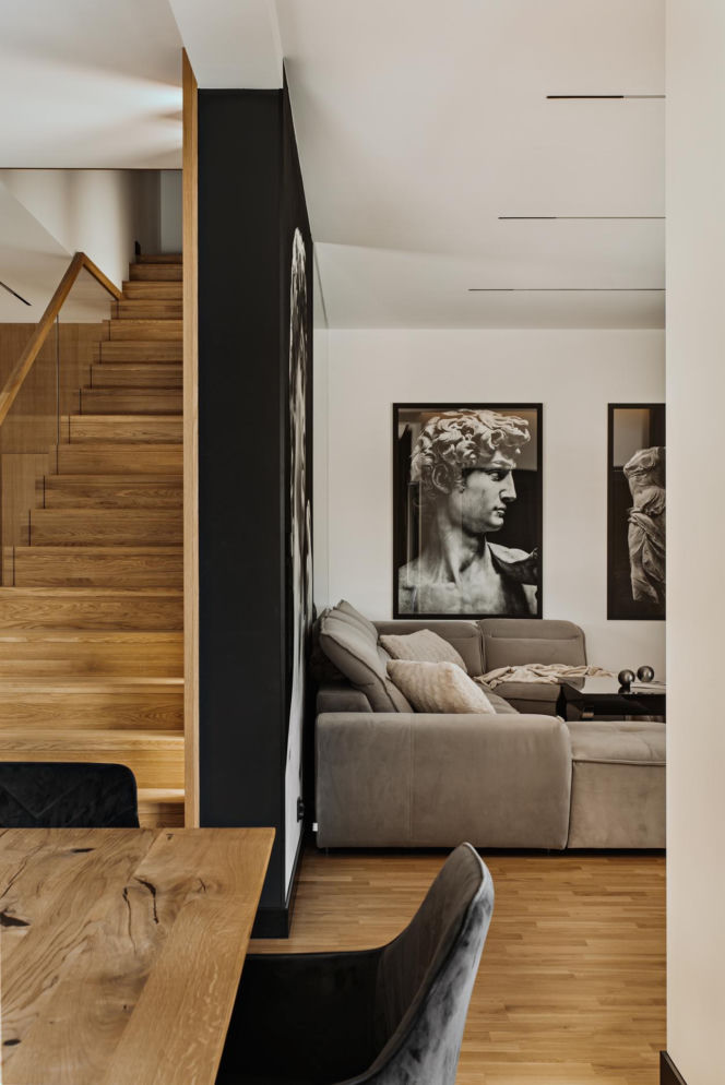 Między minimalizmem a złotym detalem. Elegancki dom w Katowicach