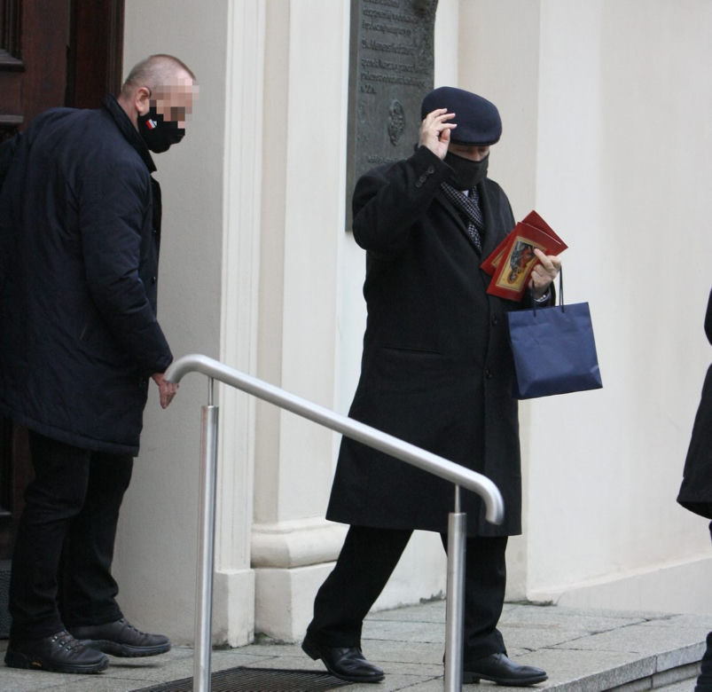 Jarosław Kaczyński po niedzielnej mszy