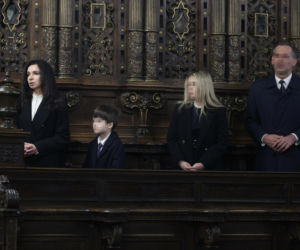 Marta Kaczyńska z rodziną w Krakowie podczas Obchodów 16. rocznicy katastrofy smoleńskiej