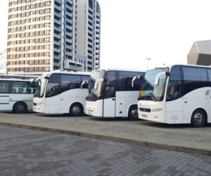Protest przewoźników autokarowych w Bydgoszczy