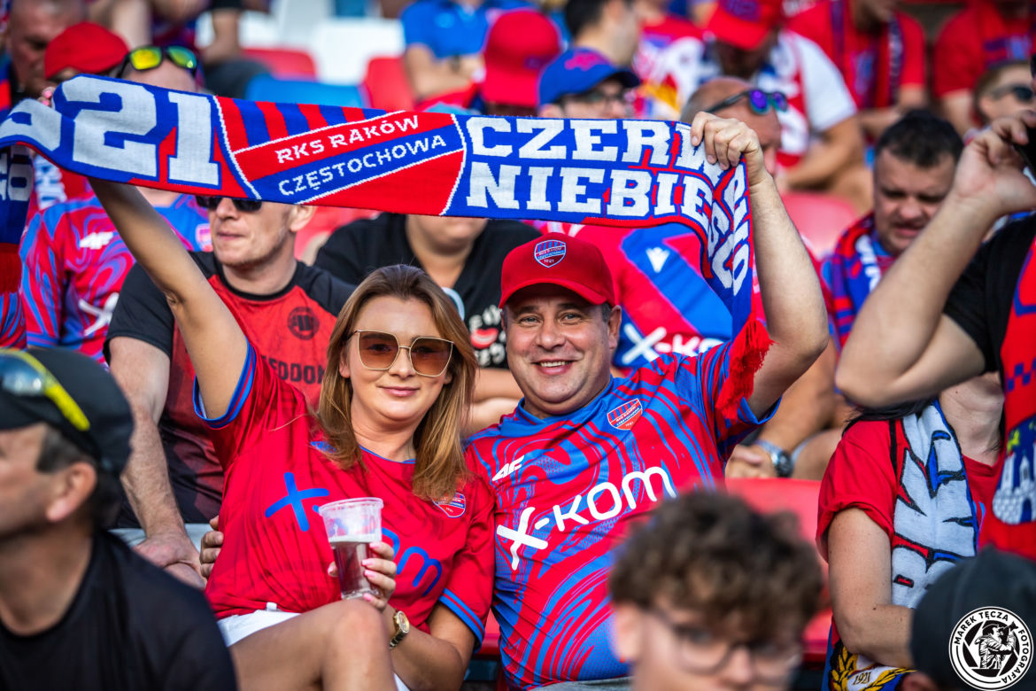 Kibice podczas meczu Raków Częstochowa - Jagiellonia Białystok 