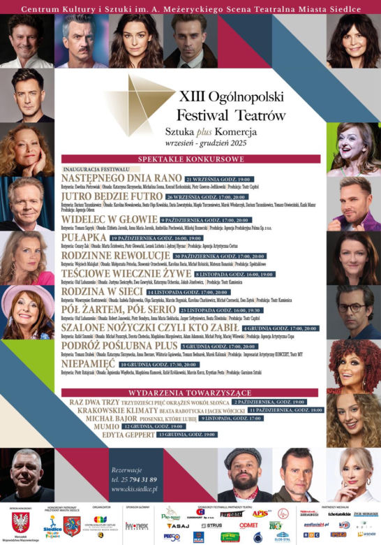 XIII Ogólnopolski Festiwal Teatrów „Sztuka plus Komercja” w Siedlcach 2025