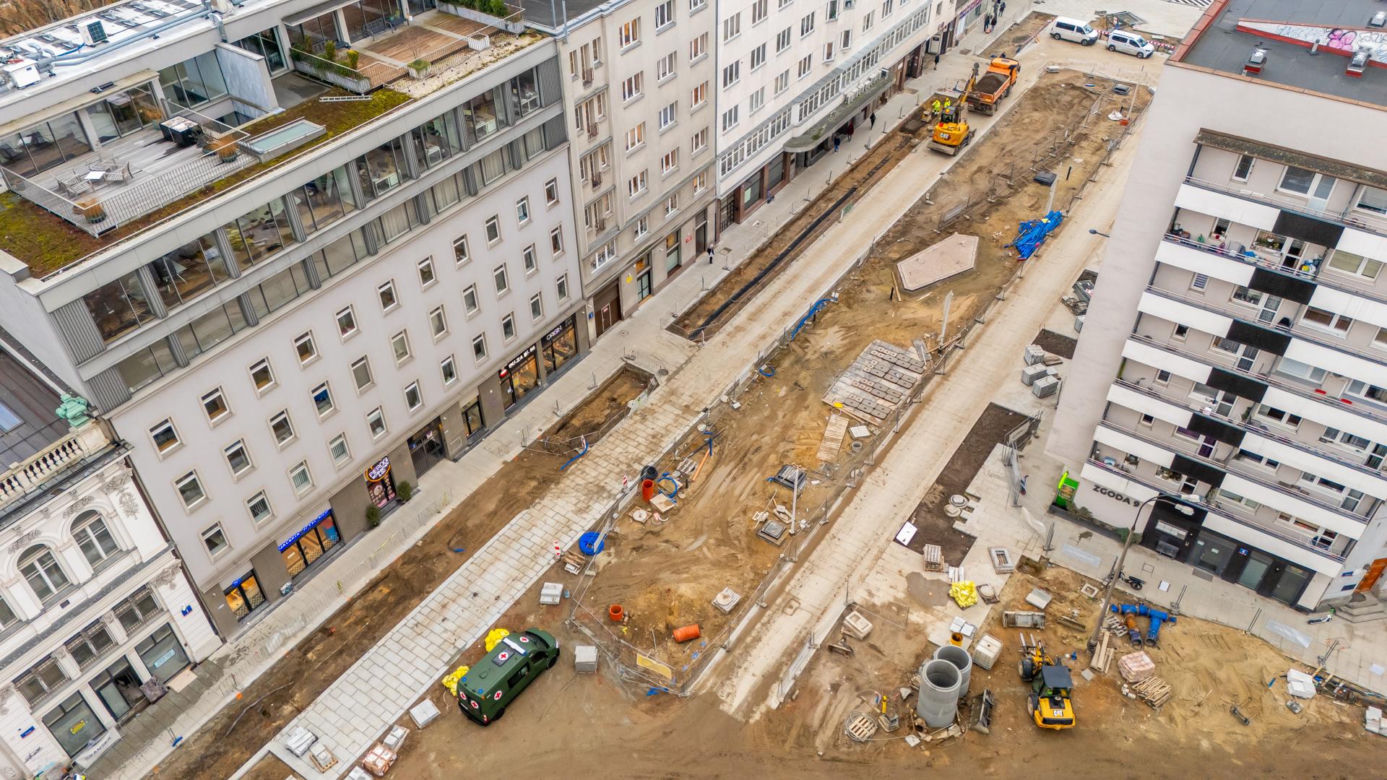 Nowe Centrum Warszawy zimą