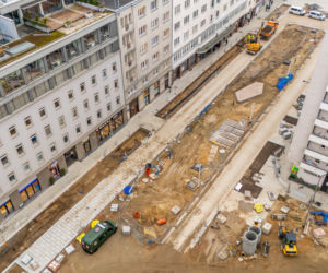 Nowe Centrum Warszawy zimą