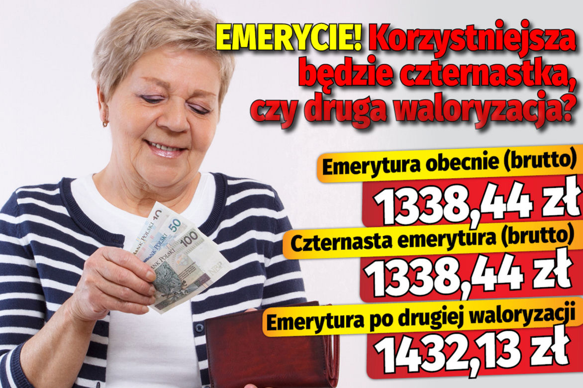 Emerycie! Korzystniejsza będzie czternastka, czy druga waloryzacja?