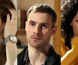 Barwy szczęścia. Adam Jakubik (Bartosz Porczyk), Agnieszka Walczak (Anna Dereszowska), Sara (Dominika Kimaty)