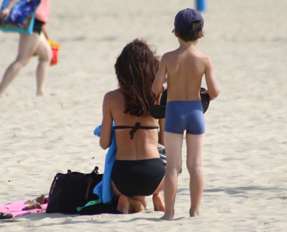 Marta Kaczyńska na plaży w Sopocie