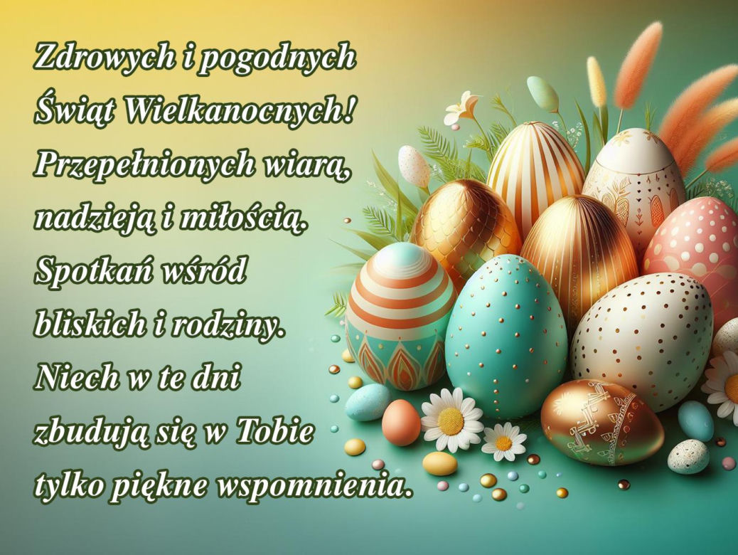 Kartka wielkanocna 2024 z życzeniami - do pobrania i wysłania za darmo
